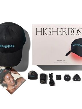 HigherDOSE Black Red Light Therapy Hat - Scalp Health & Hair Vitality